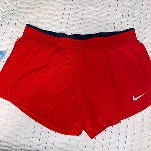 Red Nike tempo shorts